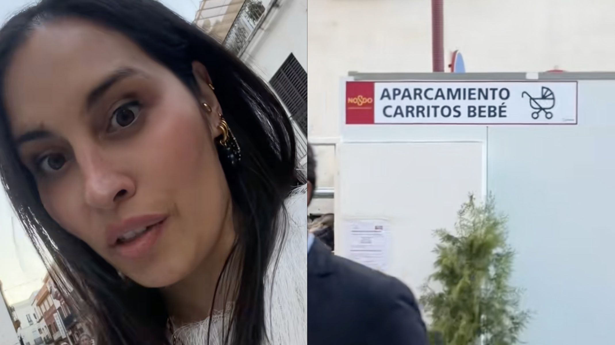 Una creadora de contenido se sorprende al descubrir el aparacamiento para carritos de la Semana Santa de Sevilla. Una creadora de contenido se sorprende al descubrir el aparacamiento para carritos de la Semana Santa de Sevilla.