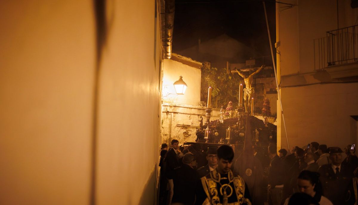 La hermandad de la Defensión, procesionando este Martes Santo en Jerez