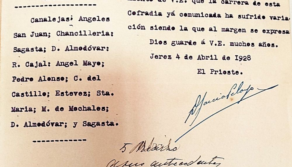 Recorrido Hermandad de la Soledad  en 1928