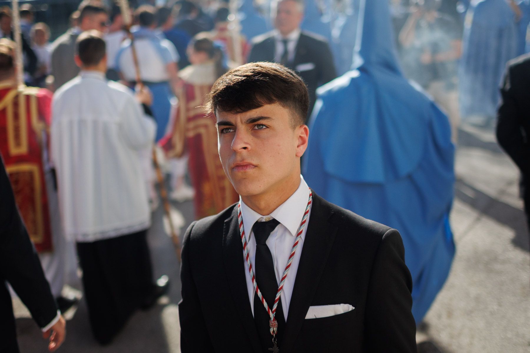 La Hermandad de la Exaltación en su salida este Viernes Santo