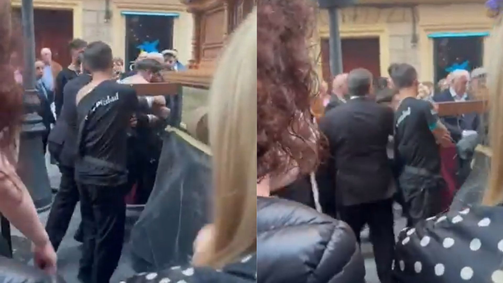 Imagen de un momento de tensión este Viernes Santo en Cádiz