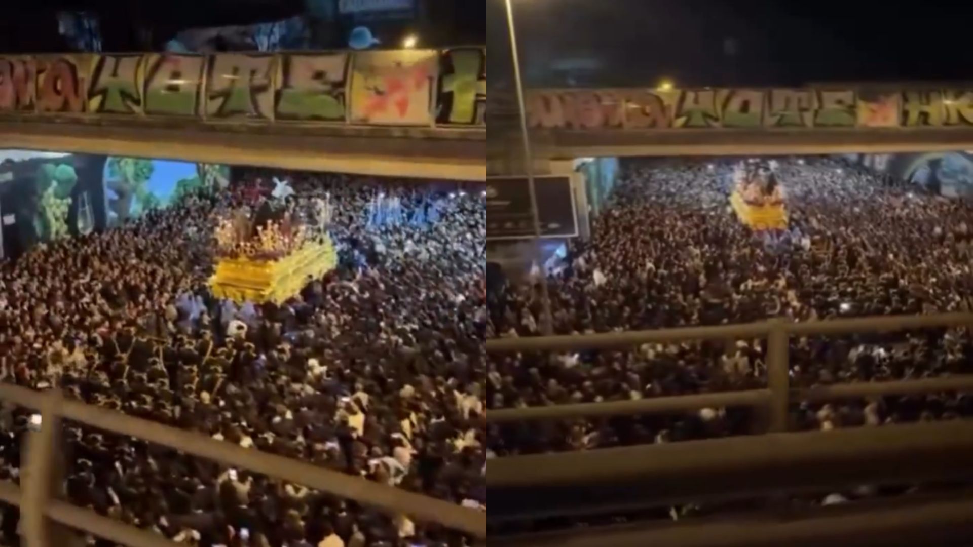 La Hermandad de la Exaltación este Viernes Santo a su paso por el Puente en su regreso a las Viñas La Hermandad de la Exaltación este Viernes Santo a su paso por el Puente en su regreso a las Viñas