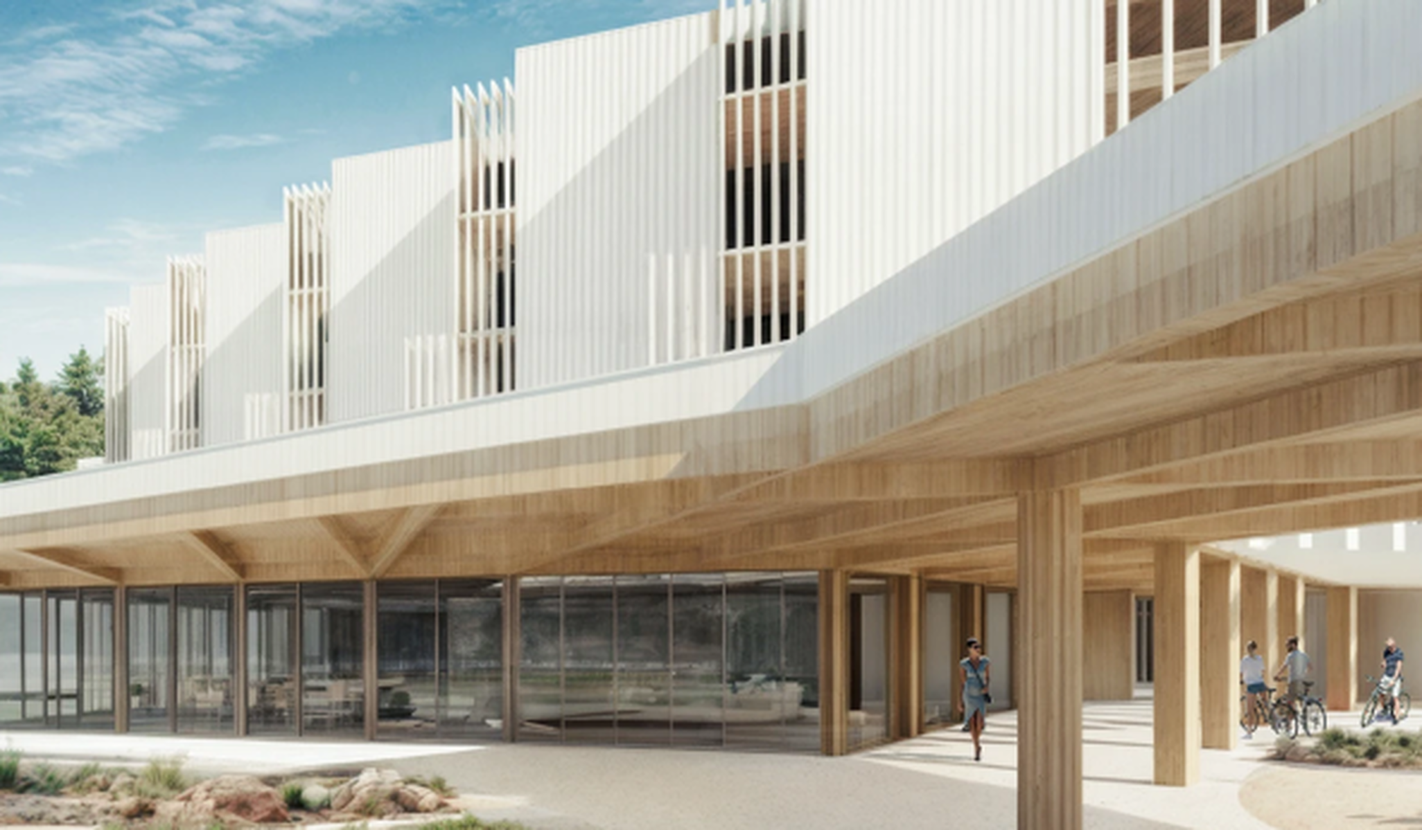 El edificio contruido en madera cuenta con una emisión nula