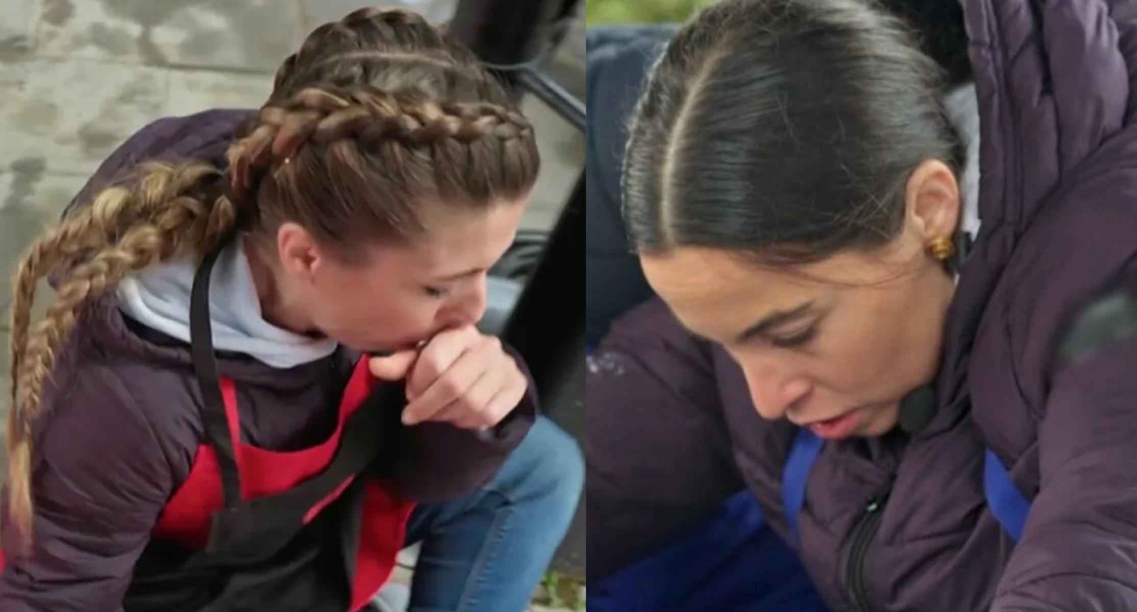 Camilla y Gema, con náuseas, tras una prueba en 'MasterChef'. Camilla y Gema, con náuseas, tras una prueba en 'MasterChef'.