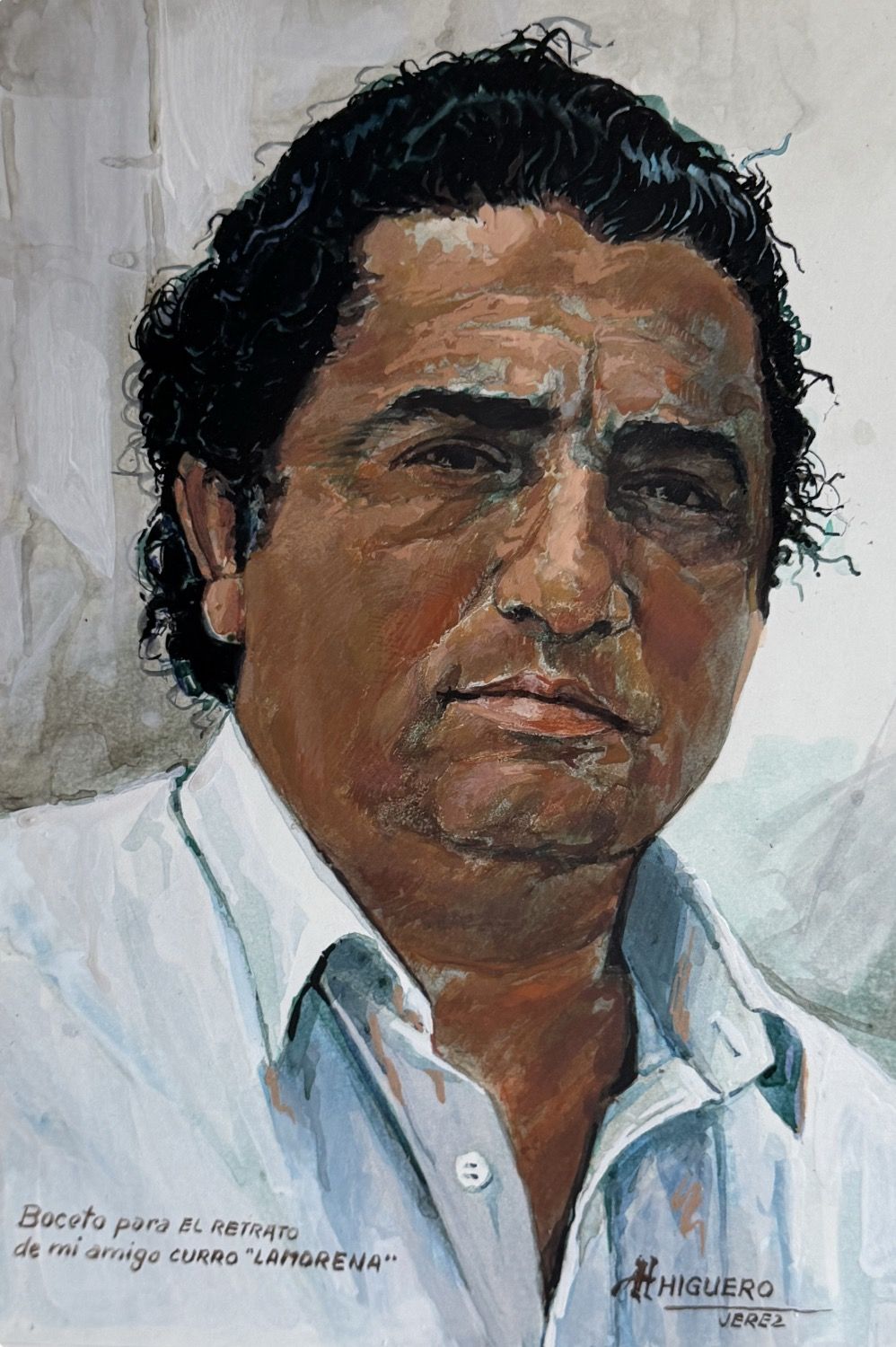 Curro de la Morena esbozado en un cuadro de Antonio Higuero