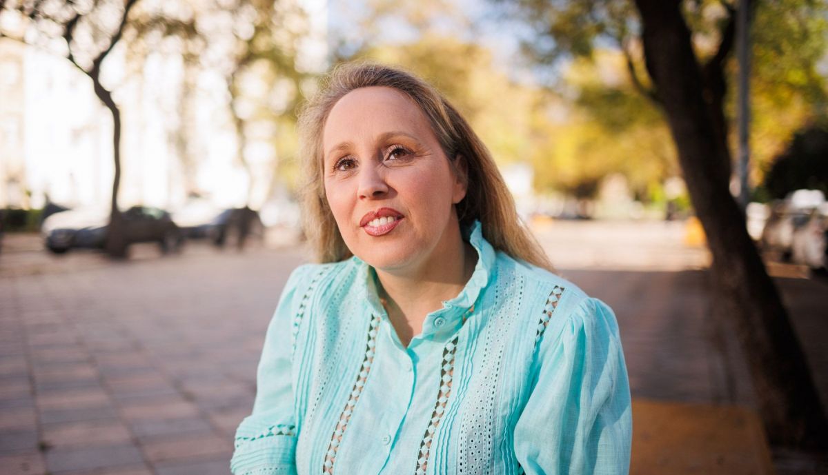 La candidata posando para esta entrevista. 