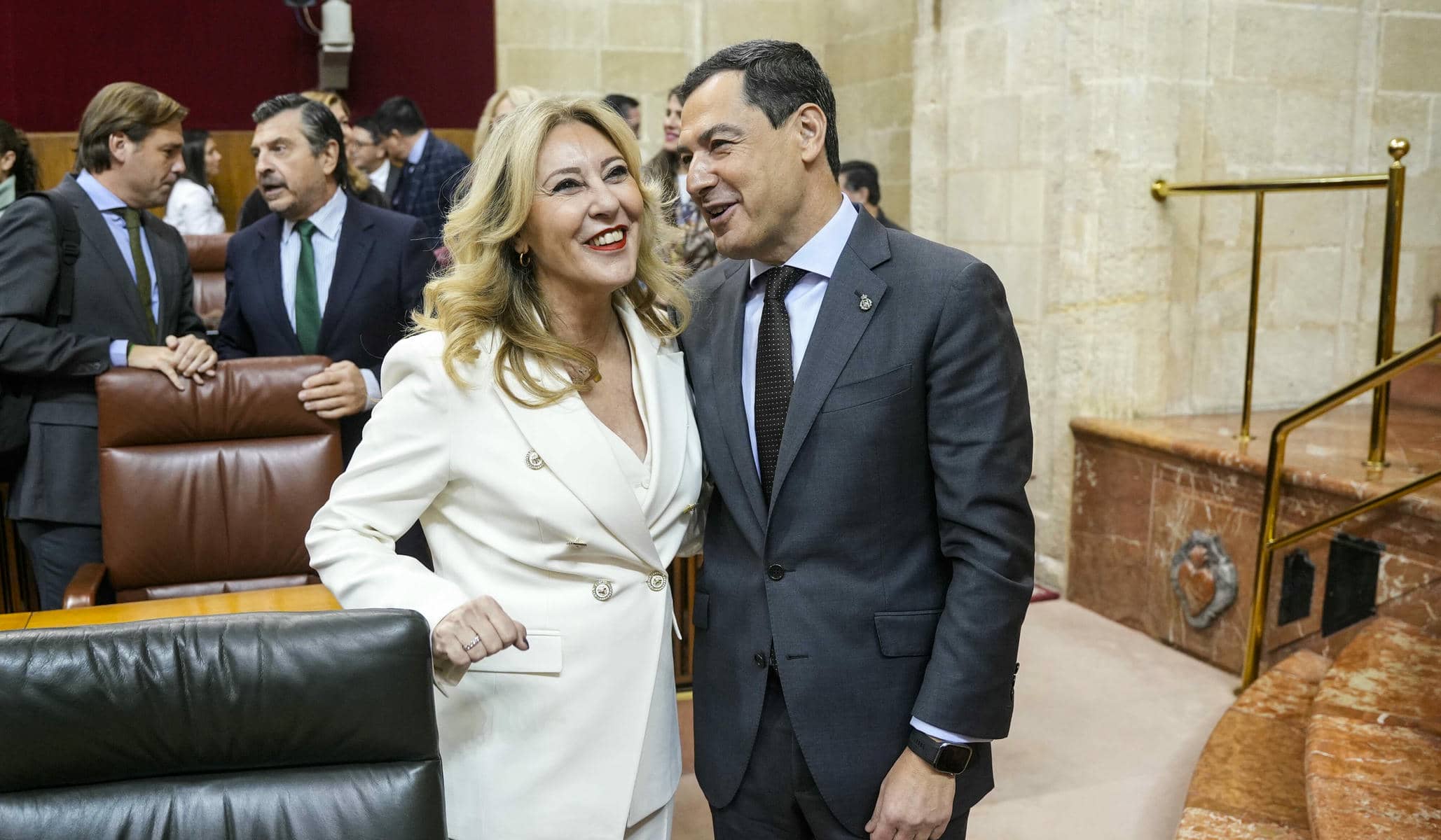 Carolina España y Juanma Moreno, que lideran la lista del PP en Málaga. 