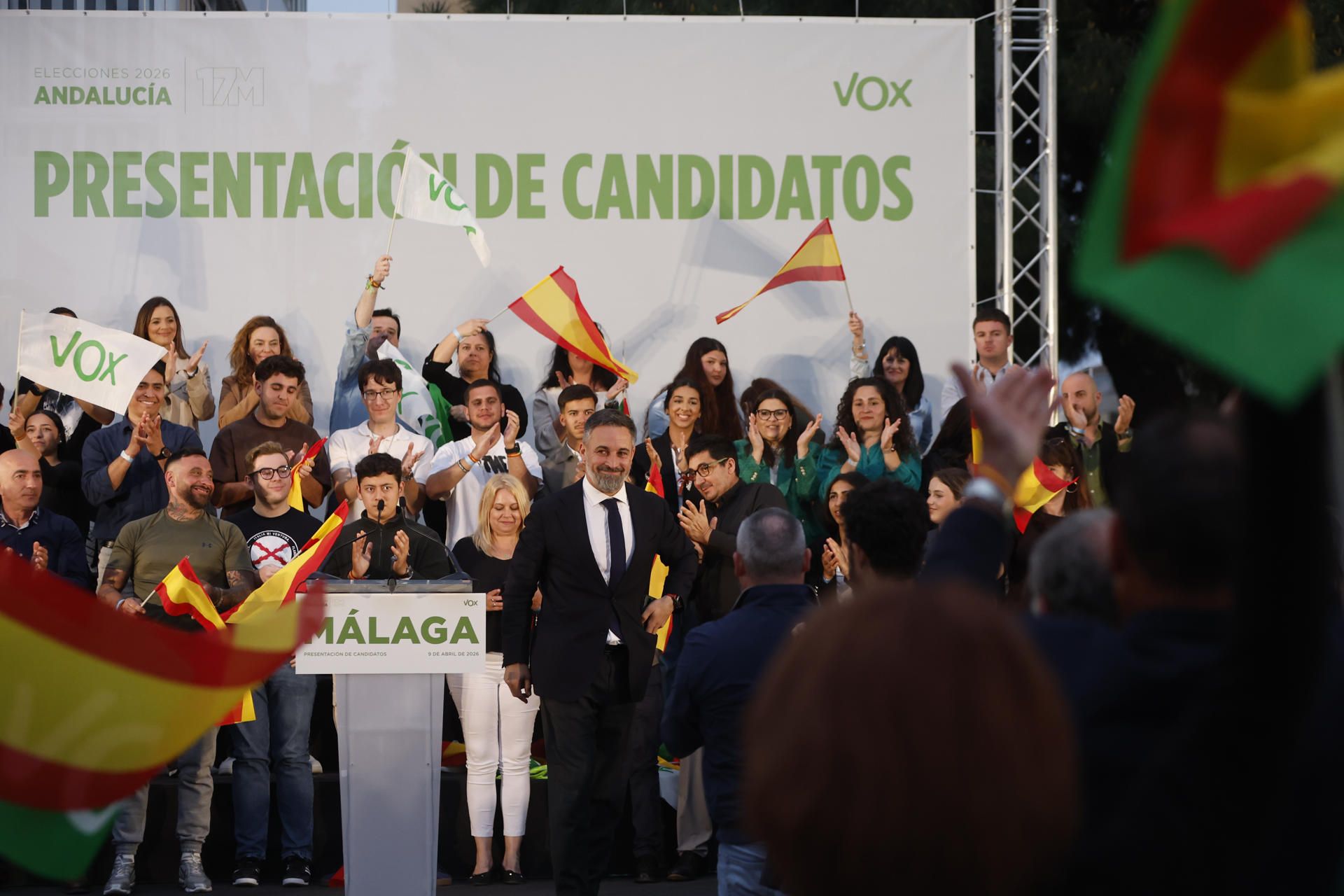 Abascal en Málaga en la presentación de candidatos. Abascal en Málaga en la presentación de candidatos.