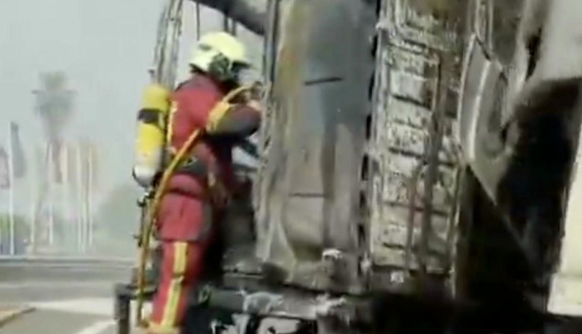 Actuación de los bomberos.