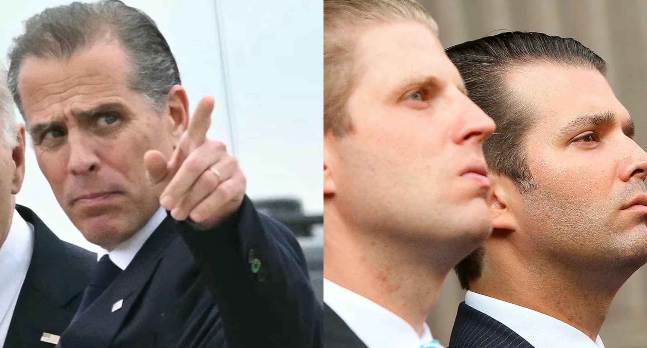 Hunter Biden, hijo de Joe Biden, y los hijos mayores de Donald Trump.