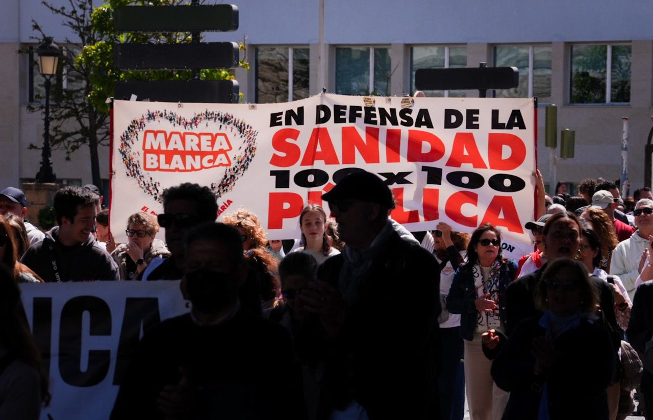 Una imagen de la manifestación por la sanidad pública en Cádiz, este pasado domingo.