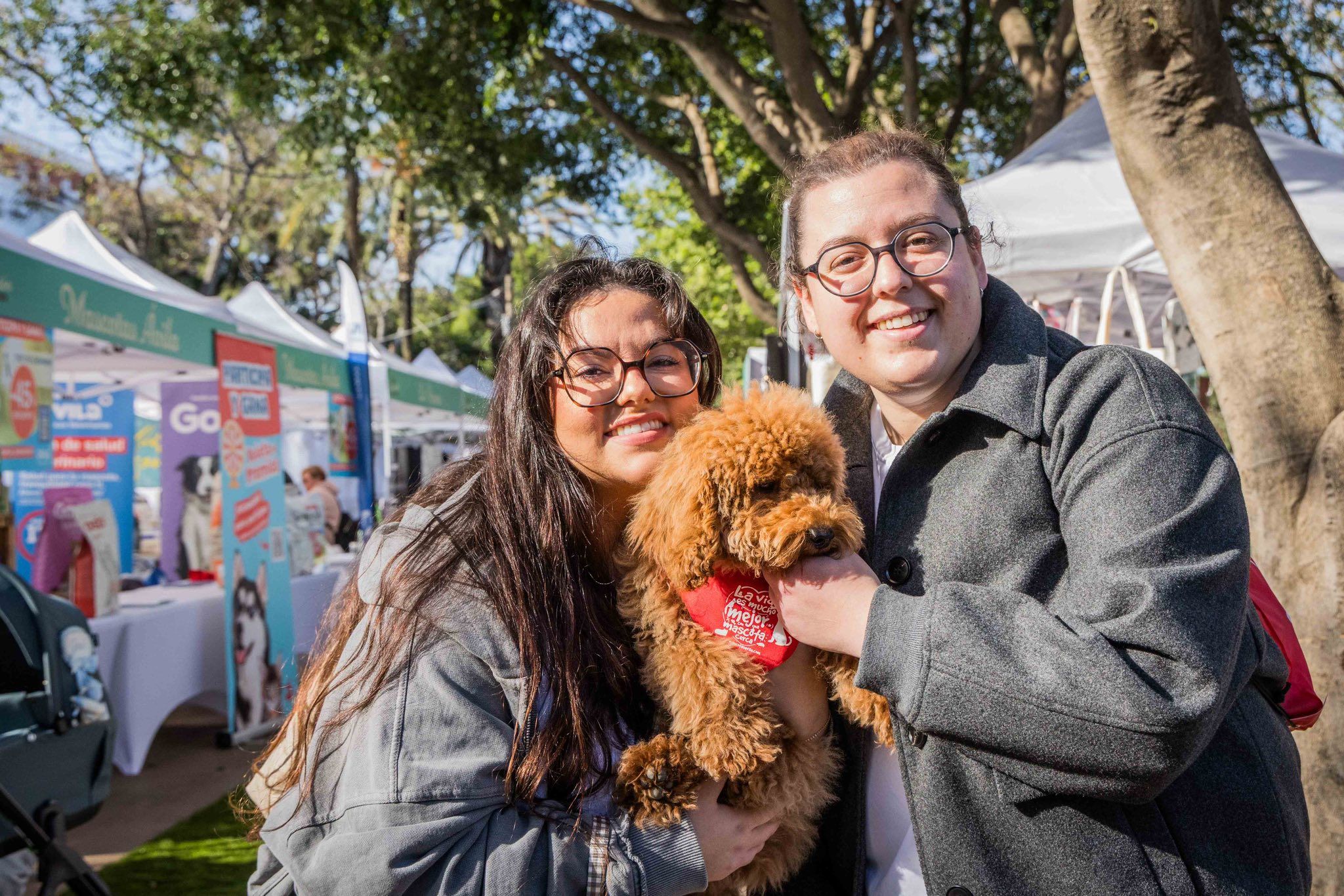 Los vecinos disfrutan con sus mascotas en el Parque Almirante Laulhé este San Antón en San Fernando.