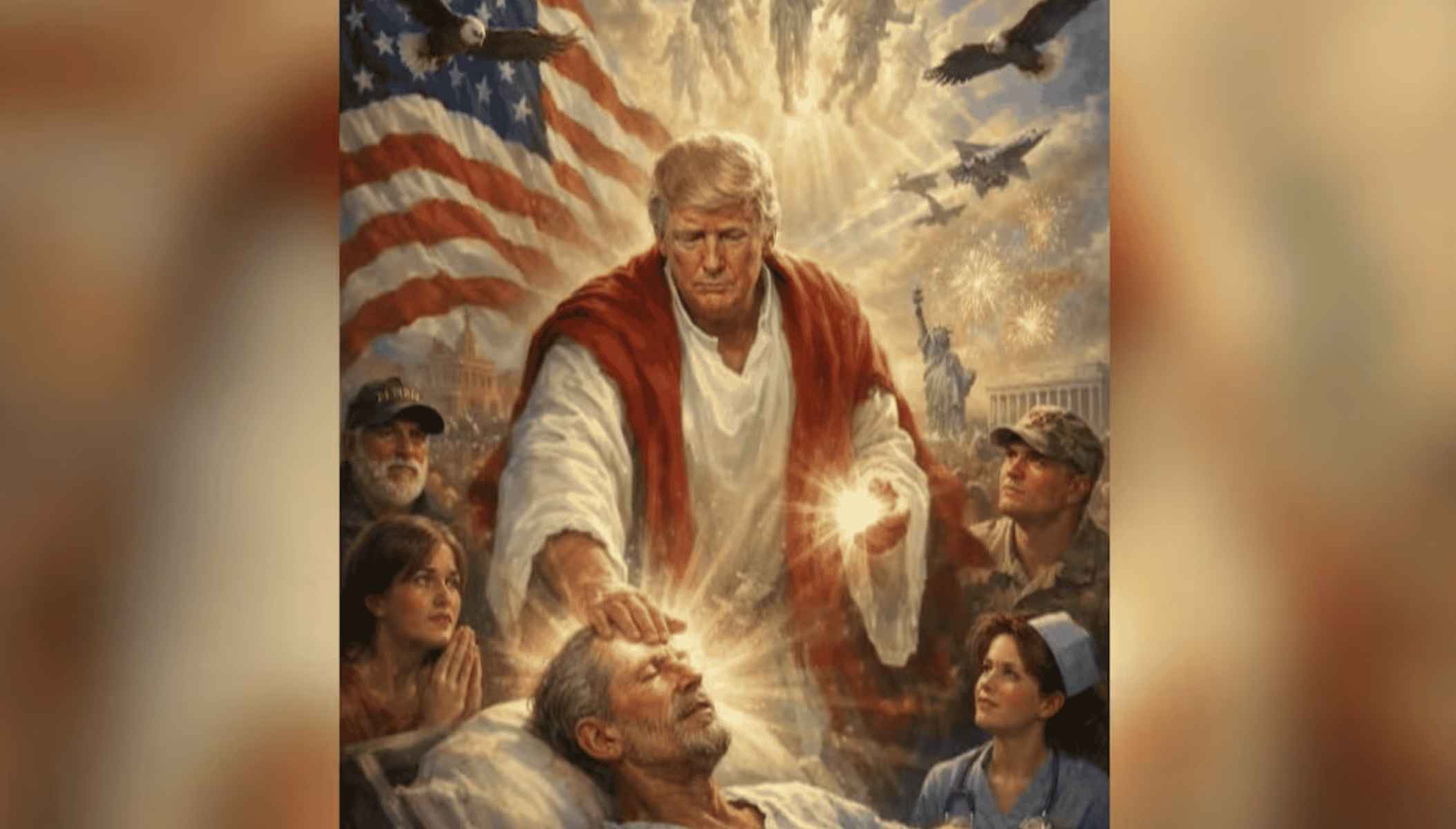 Donald Trump, en la imagen que ha compartido, y luego borrado, en Truth Social. Donald Trump, en la imagen que ha compartido, y luego borrado, en Truth Social.