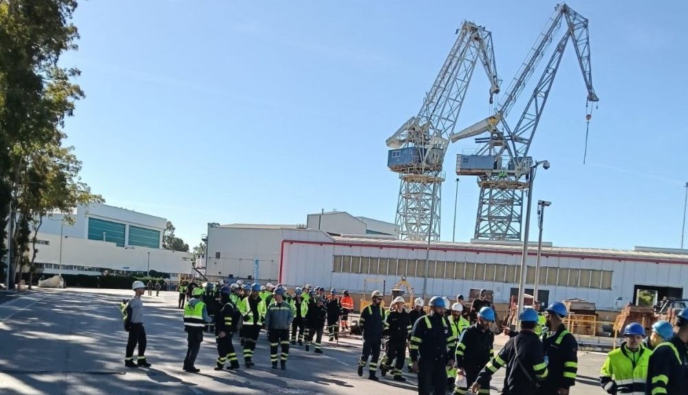 Parón en los astilleros de Navantia San Fernando.