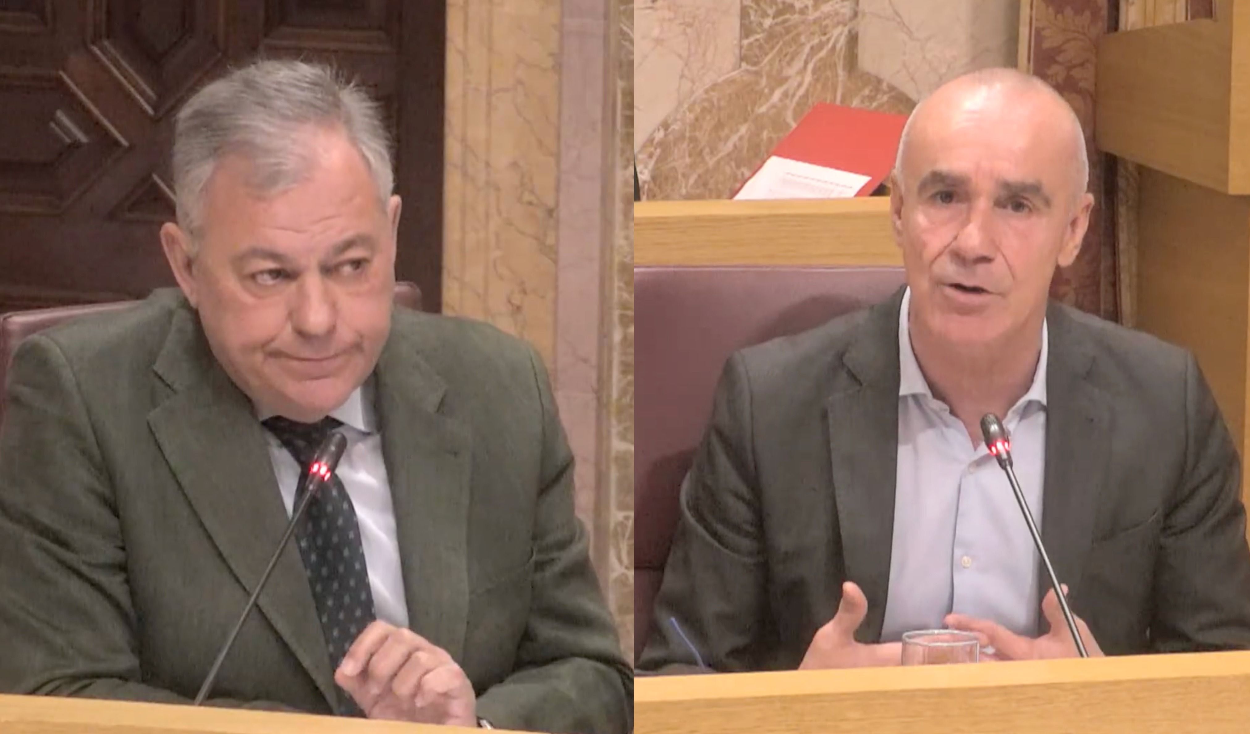 José Luis Sanz y Antonio Muñoz, durante el pleno de este jueves.