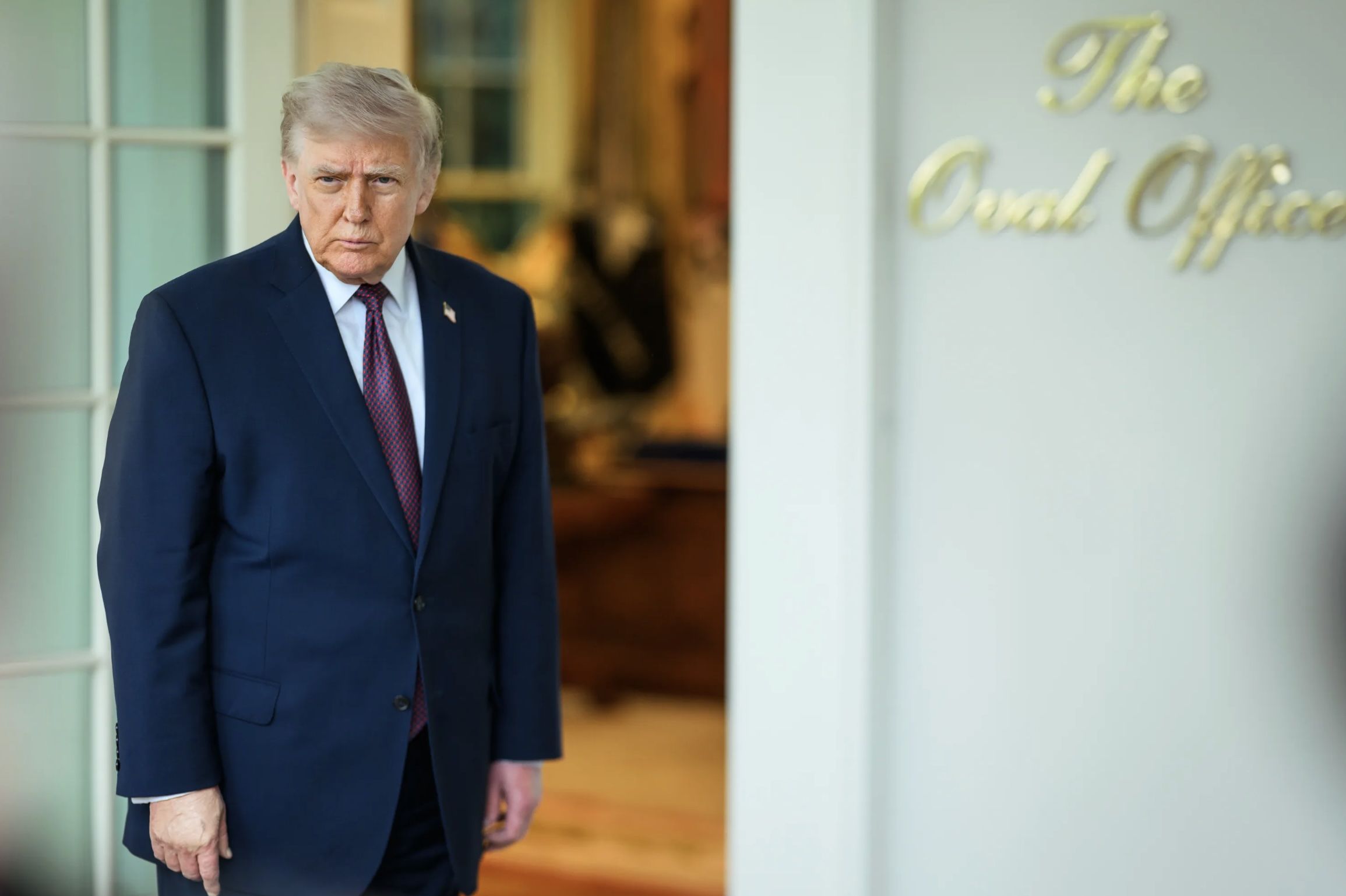 Donald Trump, a las puertas del Despacho Oval.