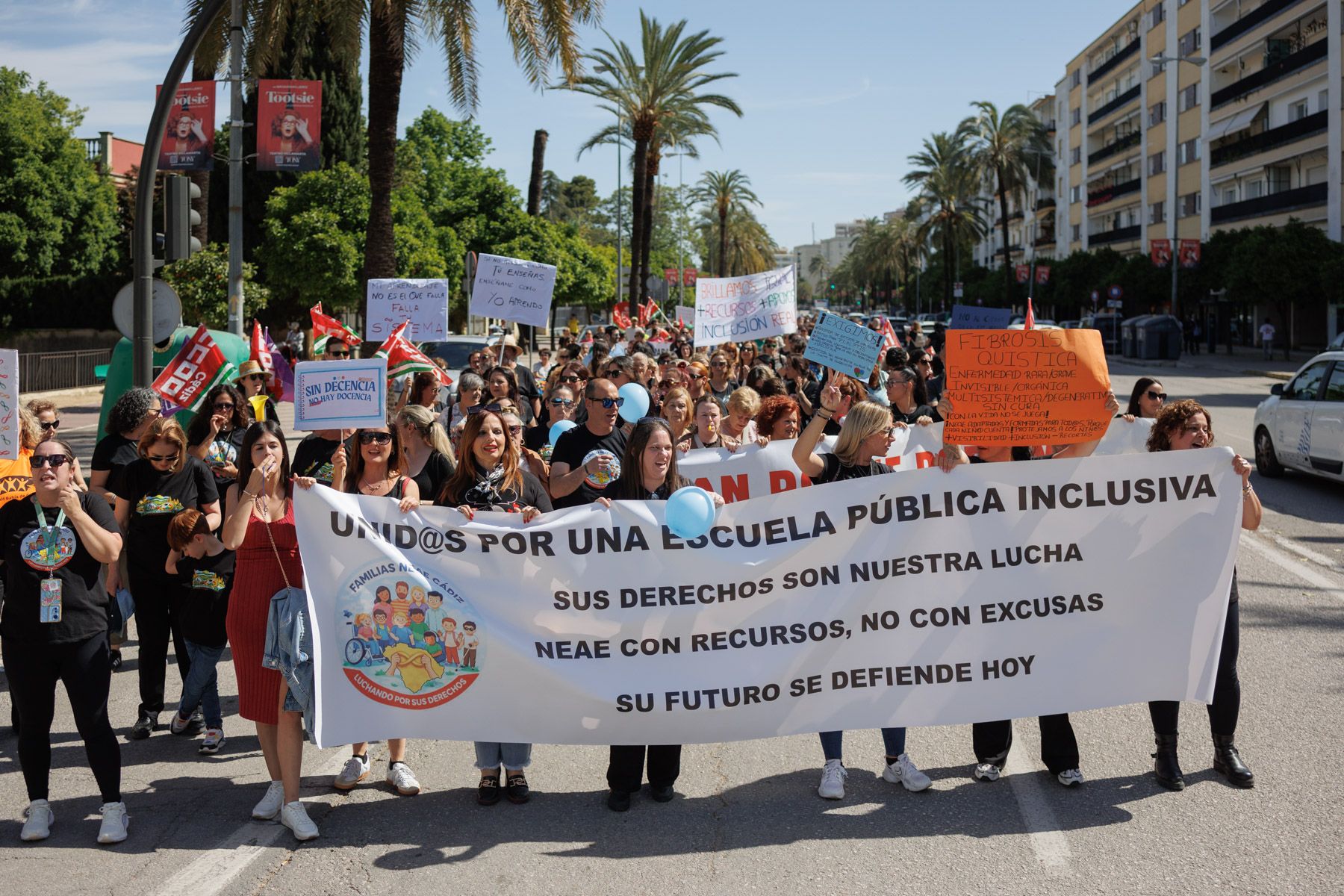 Manifestación en Jerez por la educación para alumnos con necesidades especiales.