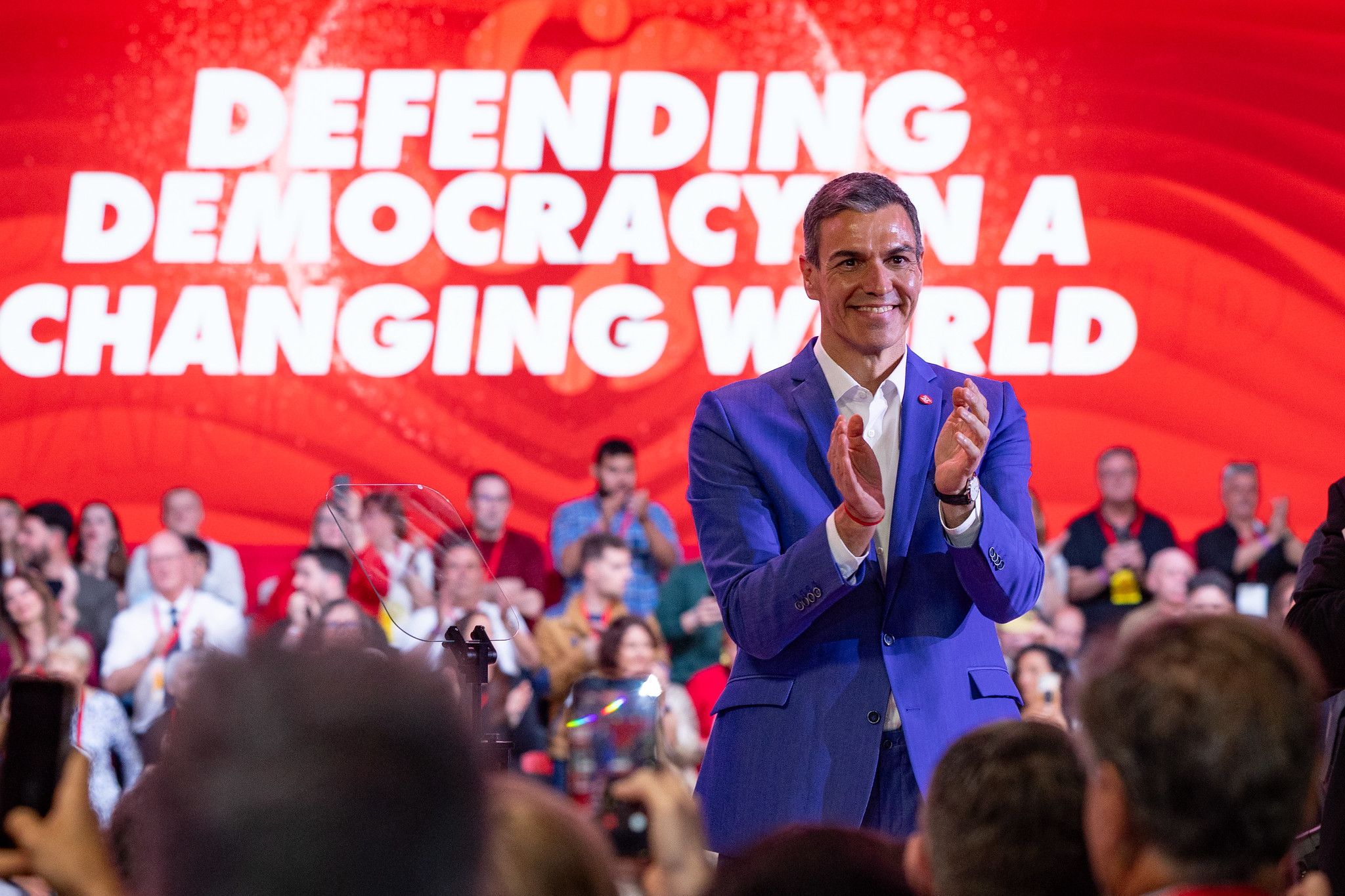 Pedro Sánchez en el acto de este sábado.