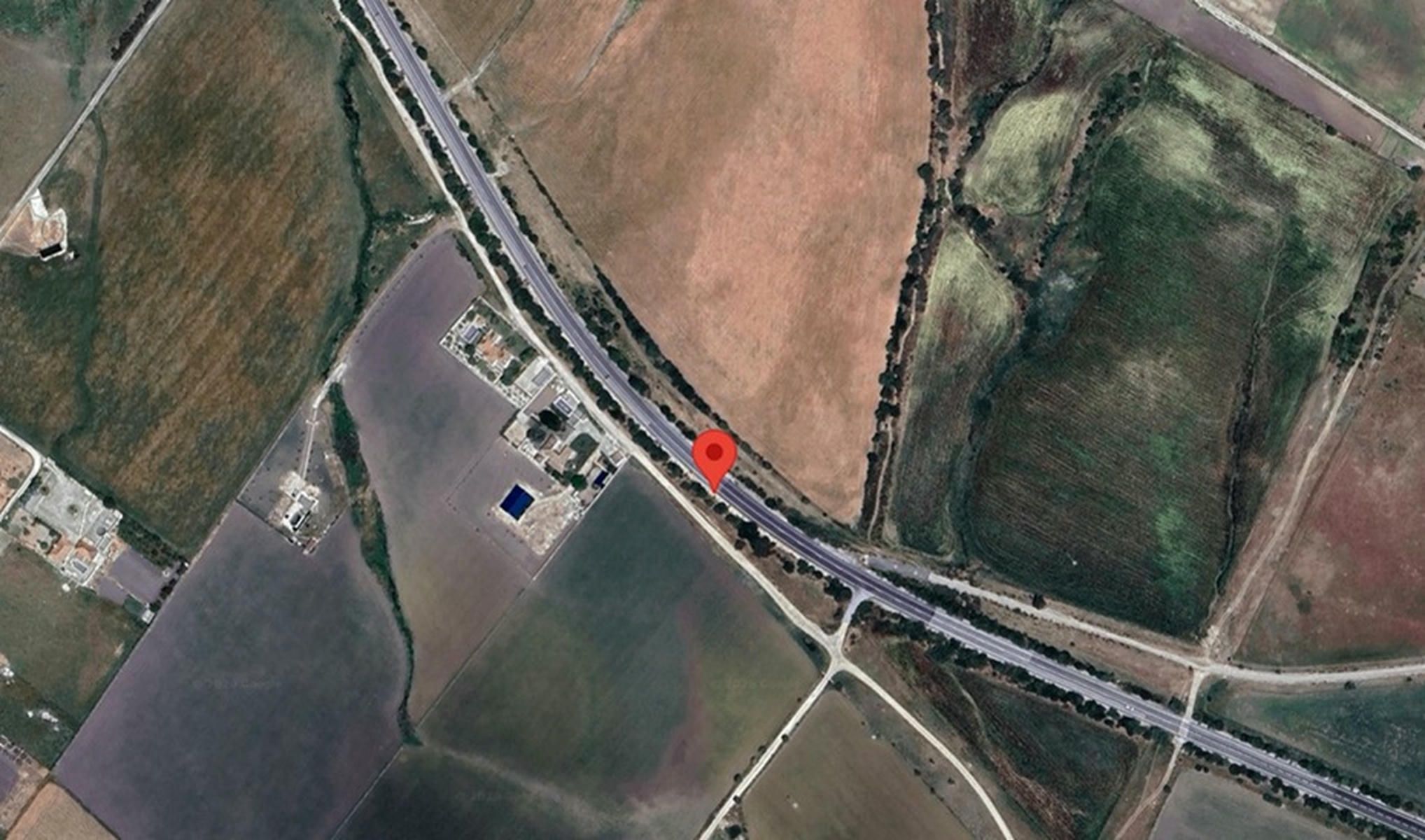 Punto exacto del accidente producido en la A-2235 en Medina Sidonia en la provincia de Cádiz