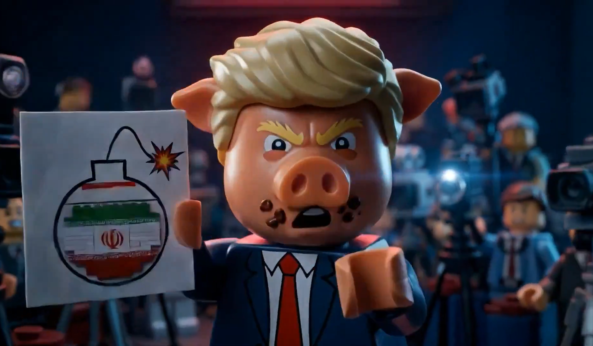 Una versión Lego de Donald Trump difundida por el frente iraní en X
