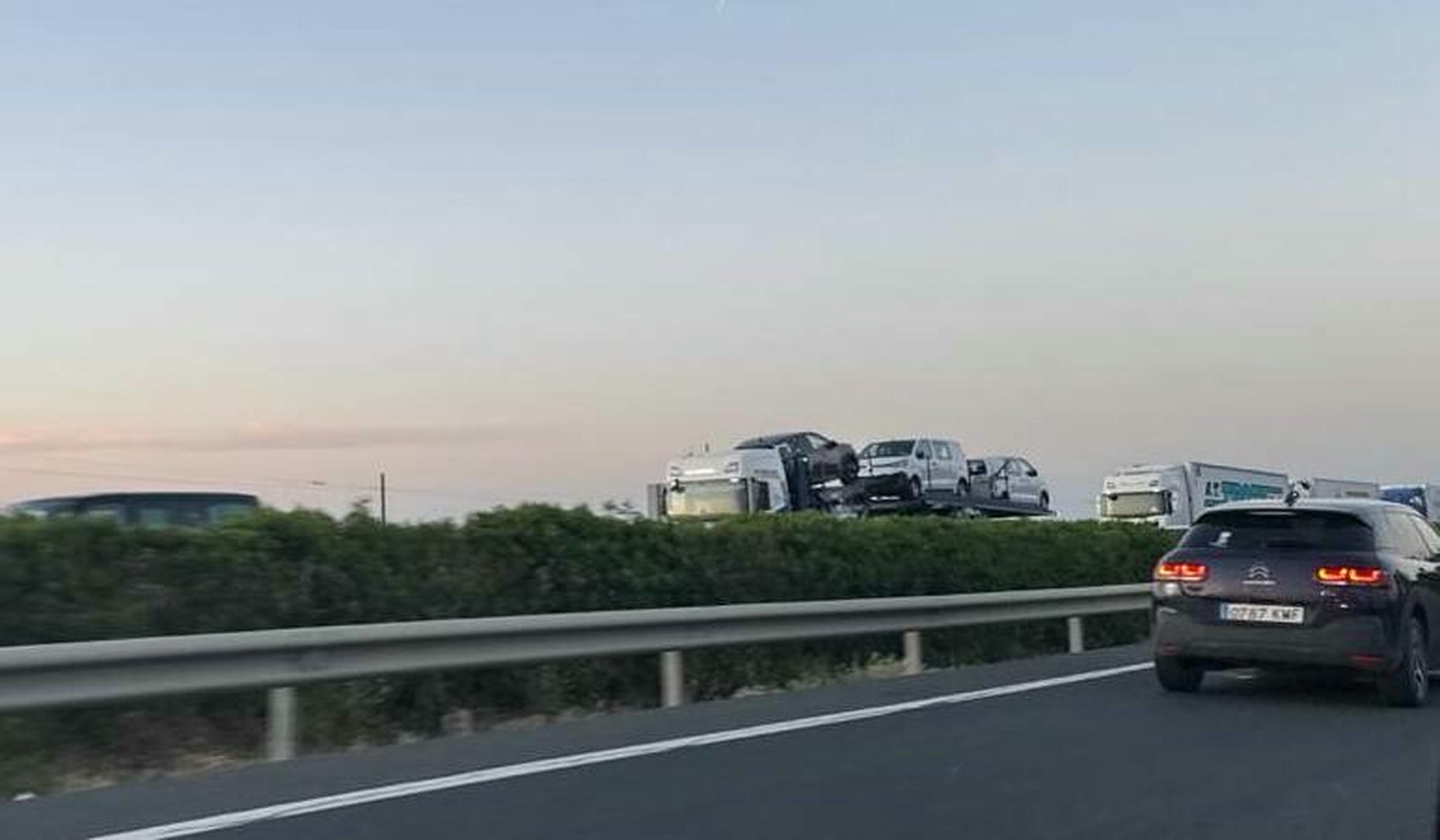Colas de tráfico en la A 4 dirección Sevilla provocados por el accidente