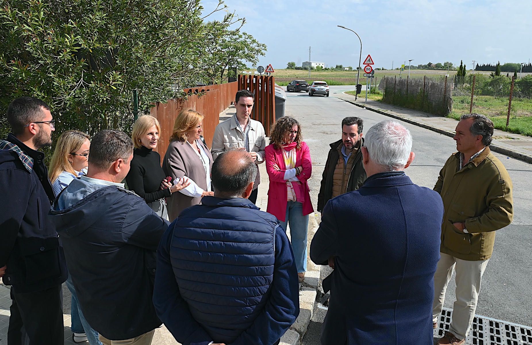 La visita a la zona de la obra en Estella que va a evitar inundaciones.