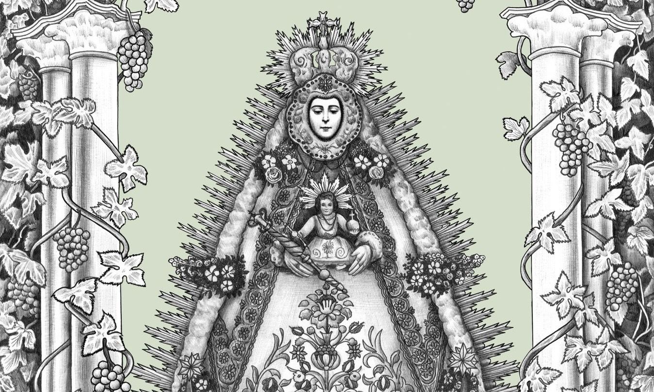 La Virgen del Rocío, eje del cartel. 