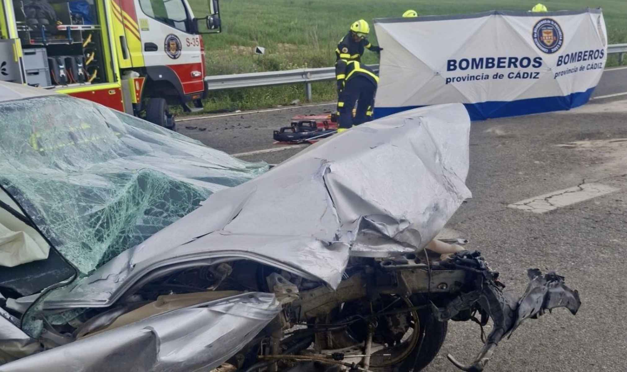 El estado en el que ha quedado uno de los dos vehículos.