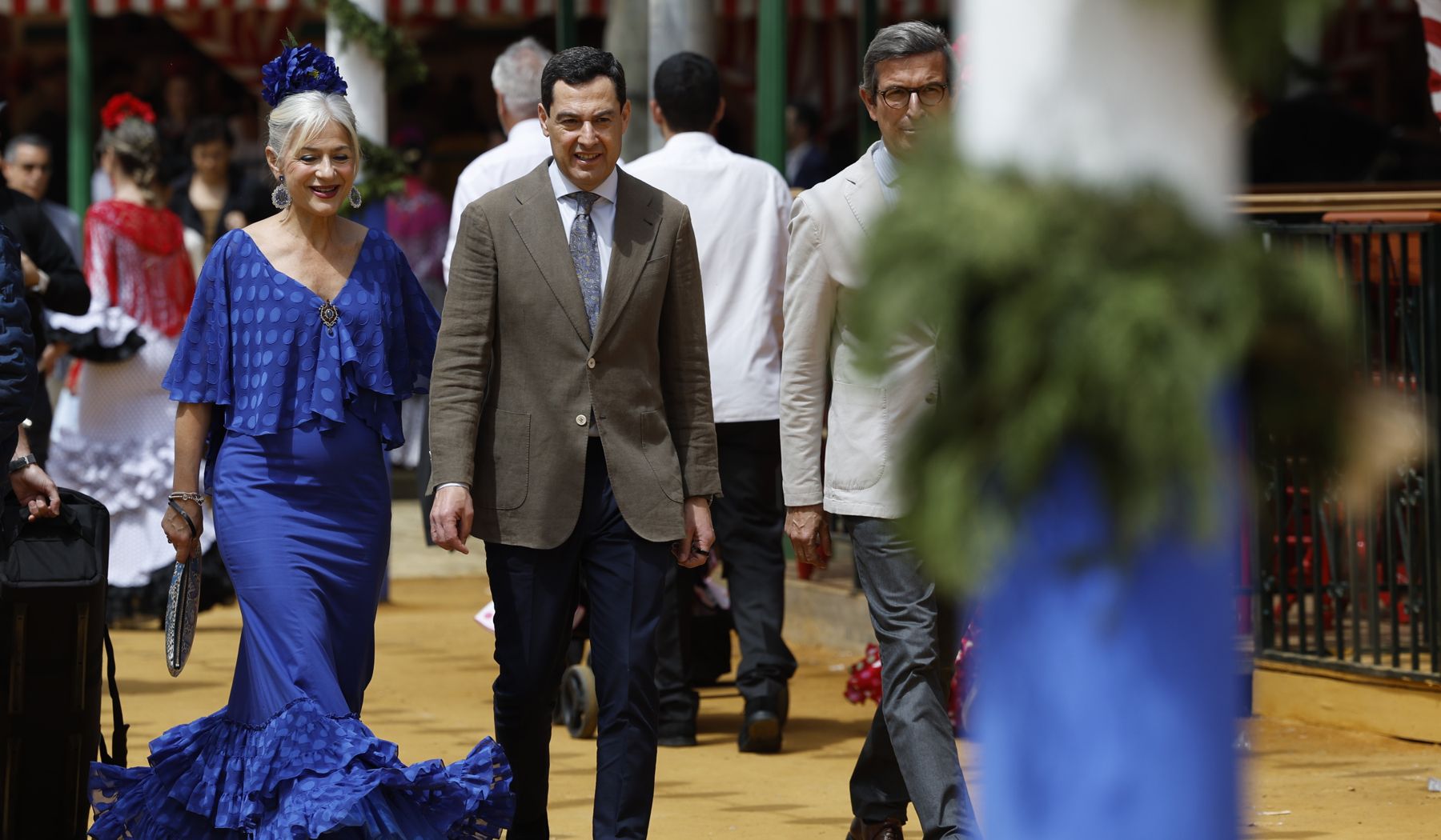 Juanma Moreno, en la Feria de Sevilla, este miércoles.