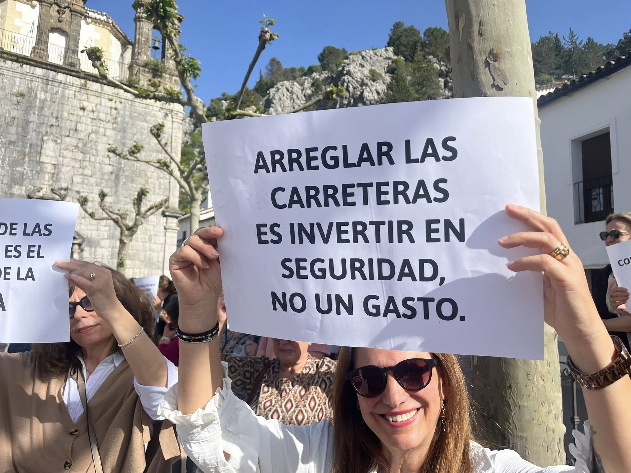 Uno de los carteles de la protesta.