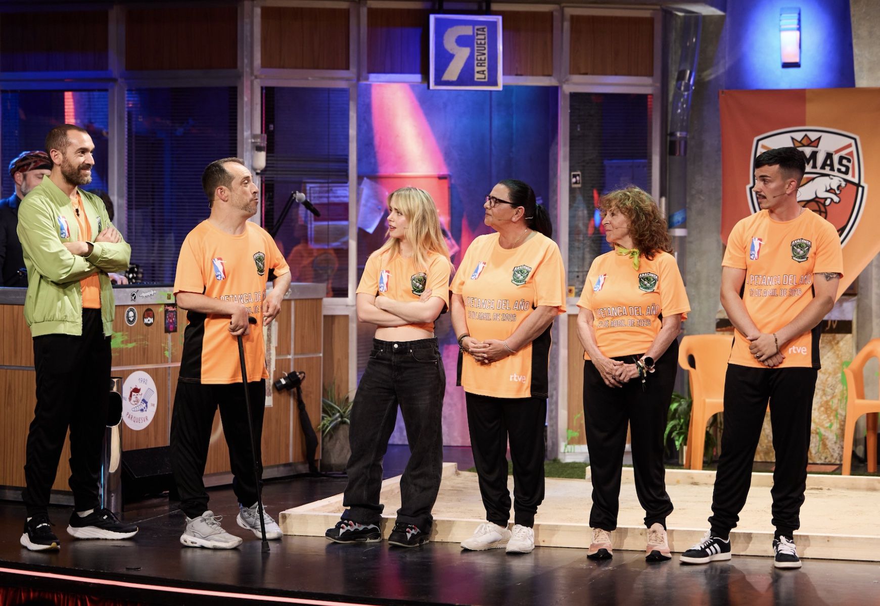 El equipo de Jorge Ponce y María del Monte en el campeonato de petanca de 'La Revuelta'.