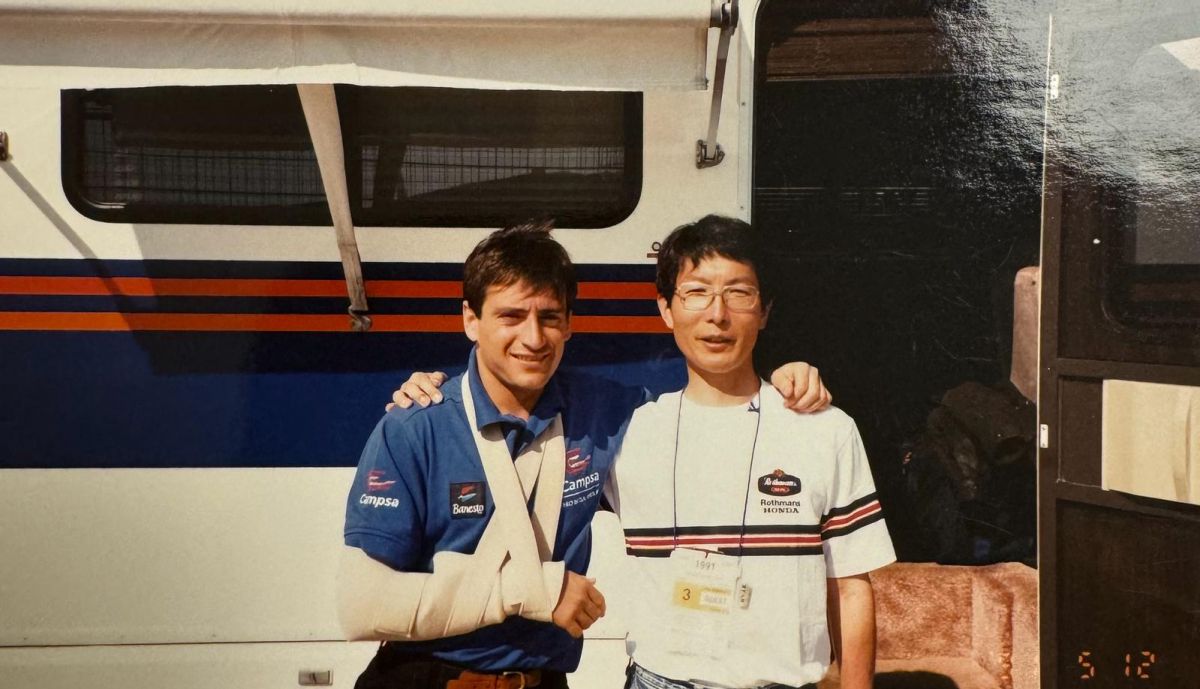 Makoto Hirano y Sito Pons, en el Gran Premio de 1991