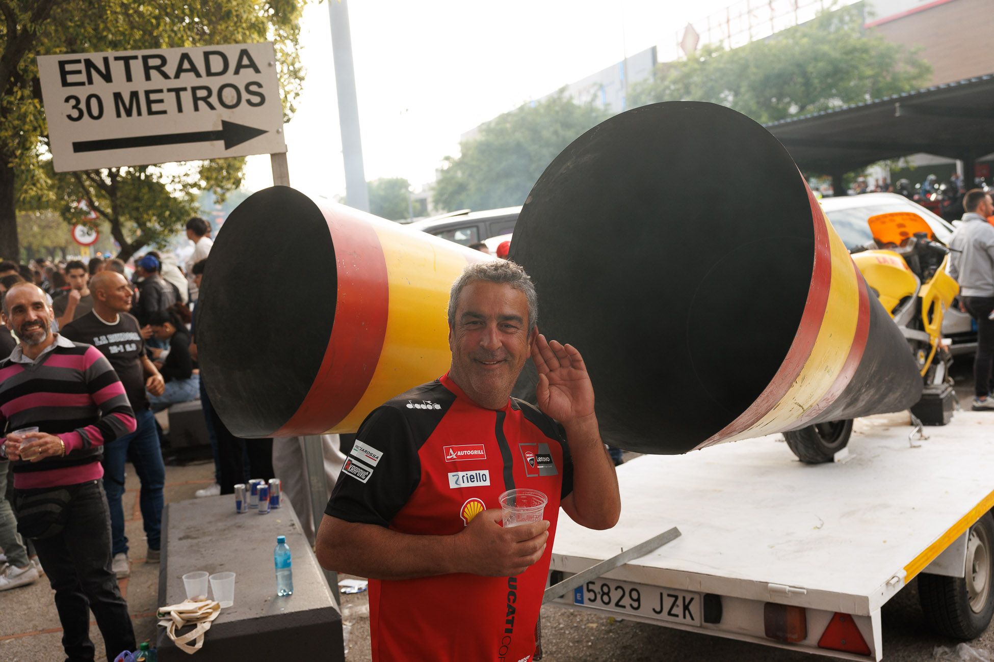 La motorada en Jerez, este viernes.