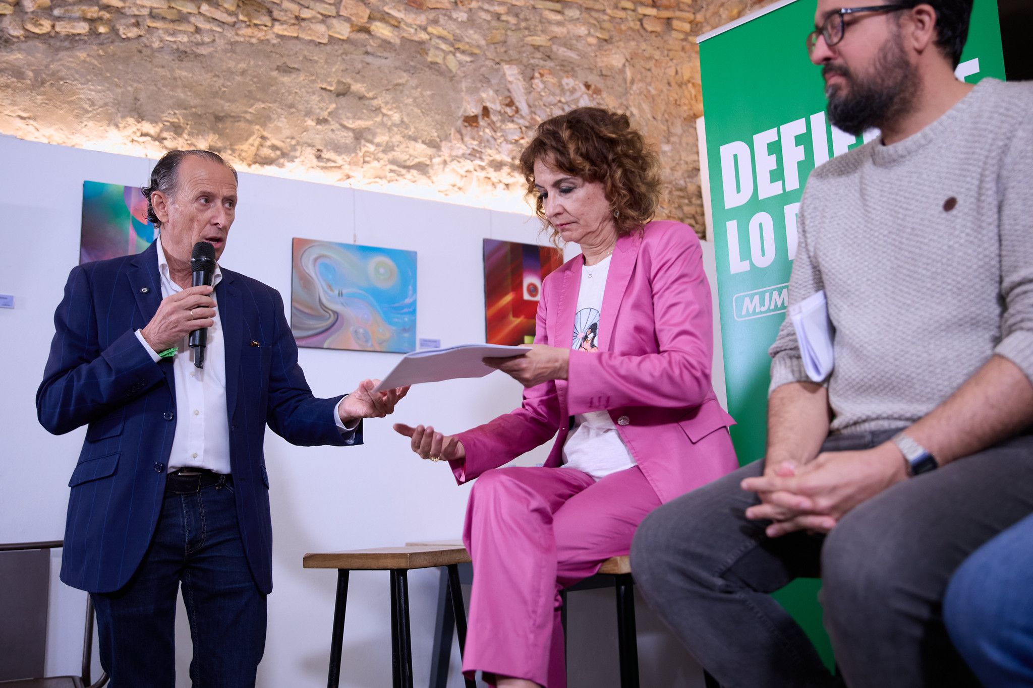 Román y Montero, durante el acto de campaña en Chiclana.