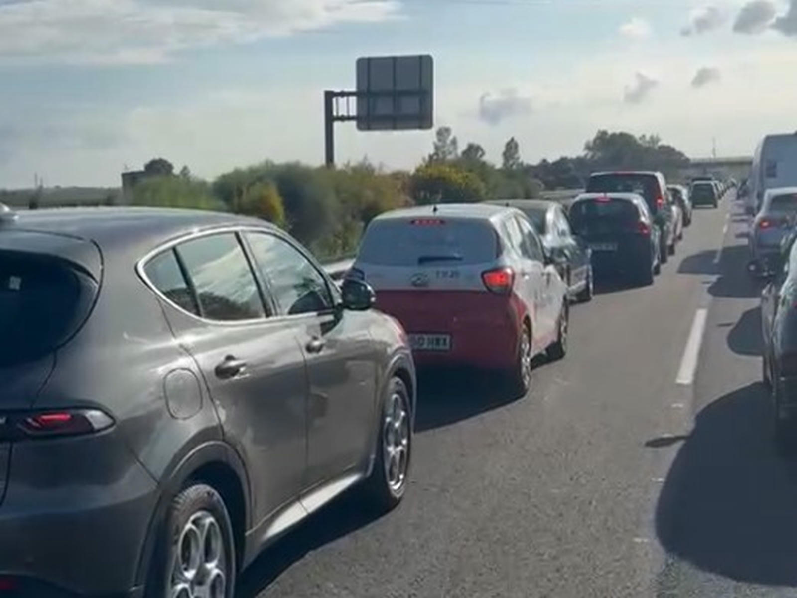 Atascos para entrar en Jerez este sábado.