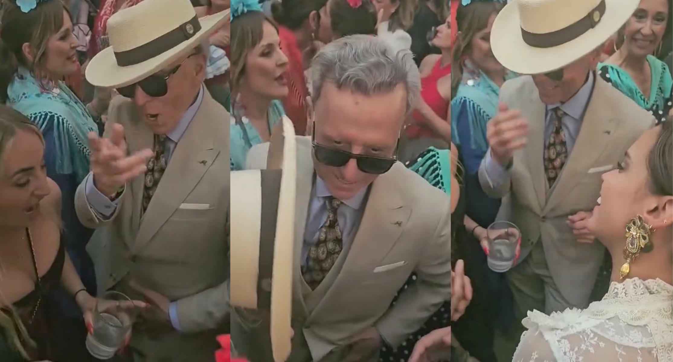 Tres momentos del nuevo baile viral de Ortega Cano.