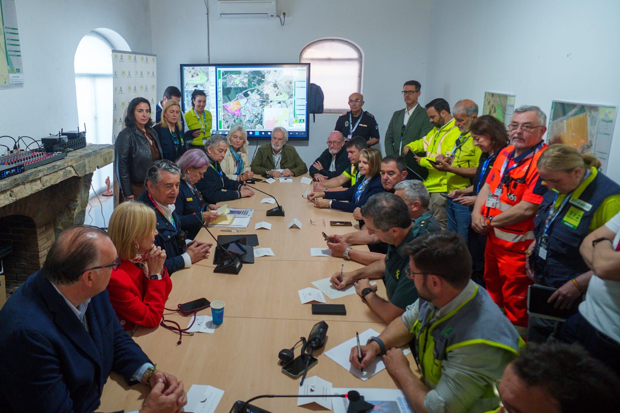 La reunión de seguridad de este domingo en el Circuito de Jerez, donde se ha abordado la muerte del motorista en Puerto Sherry.