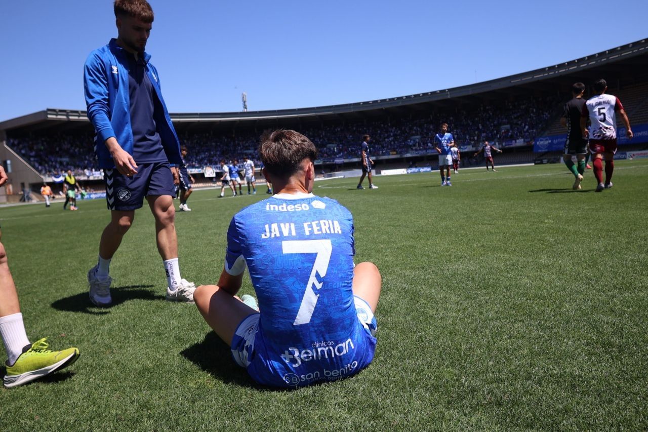 Javi Feria, tras el pitido final.
