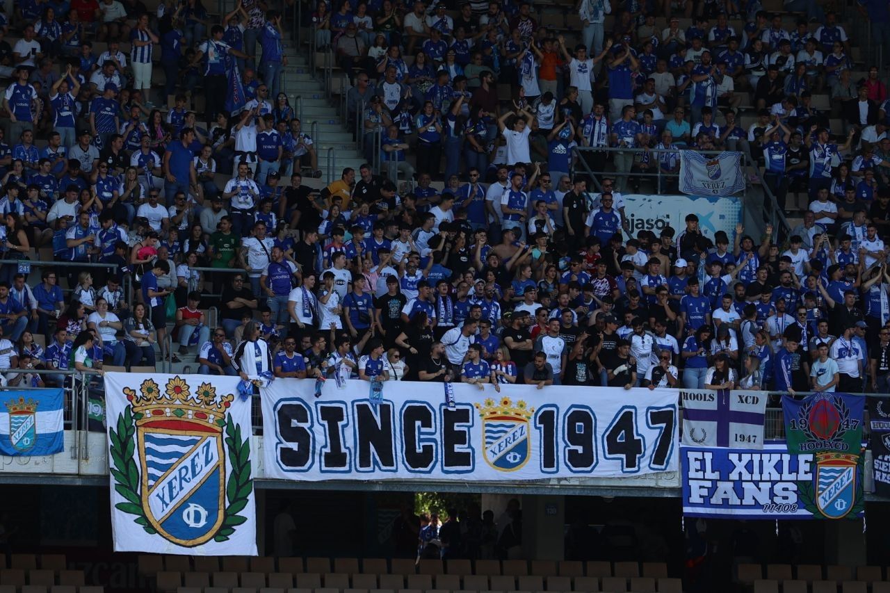 La grada visitante del Xerez CD.