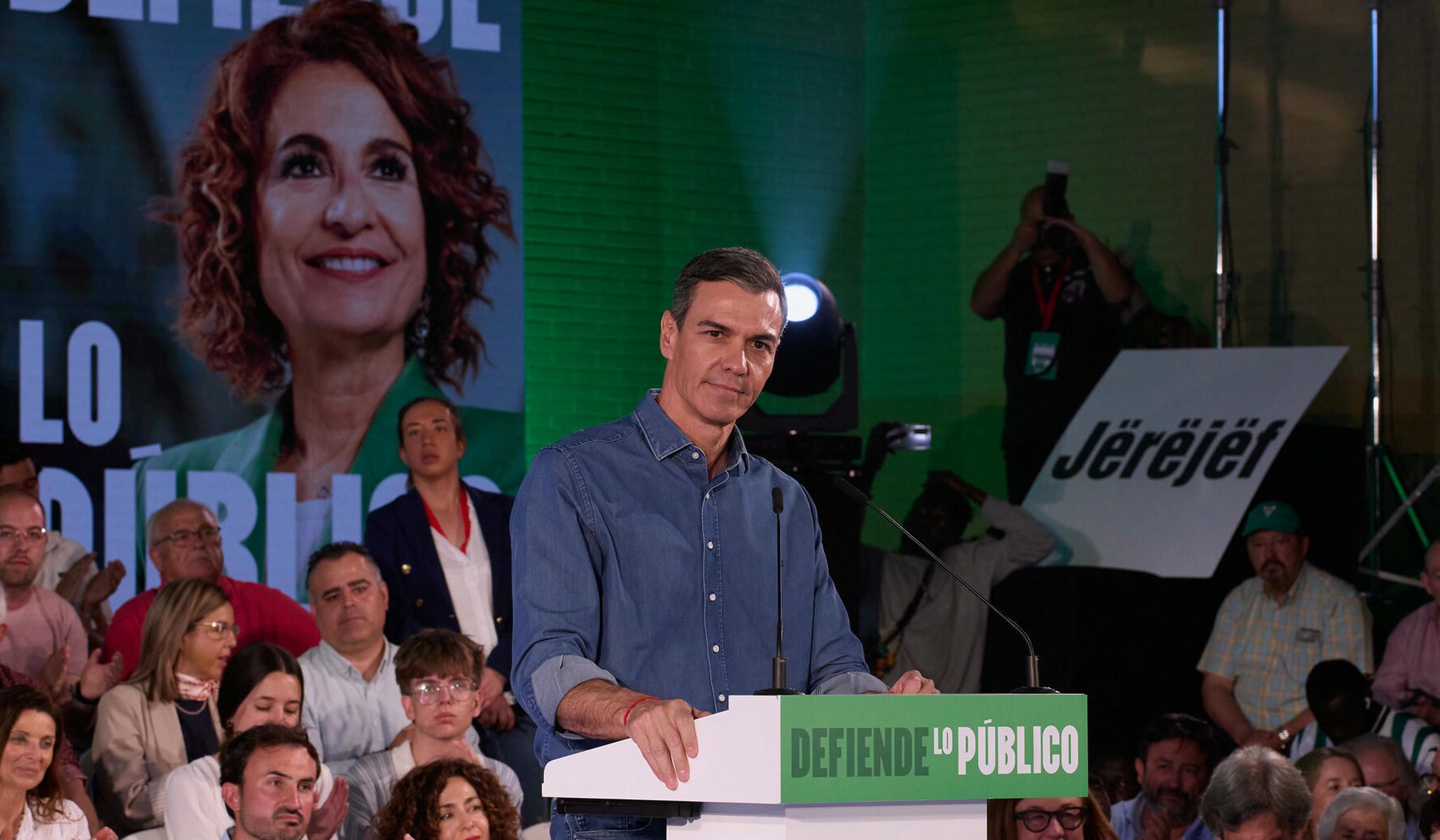 Pedro Sánchez, en el mitin de Córdoba de la campaña de María Jesús Montero.