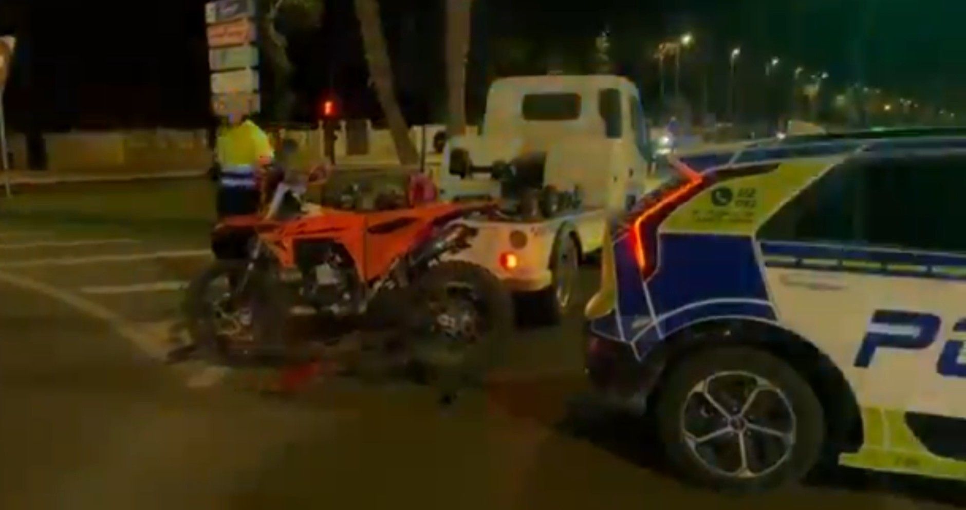 Un dispositivo municipal durante la motorada en El Puerto.