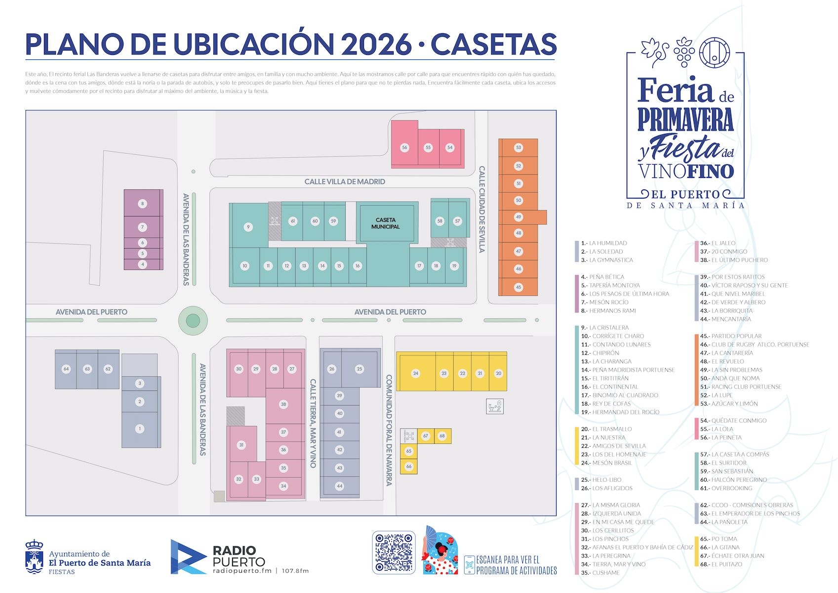 Plano de la Feria de El Puerto para su edición de 2026, que arranca esta semana.