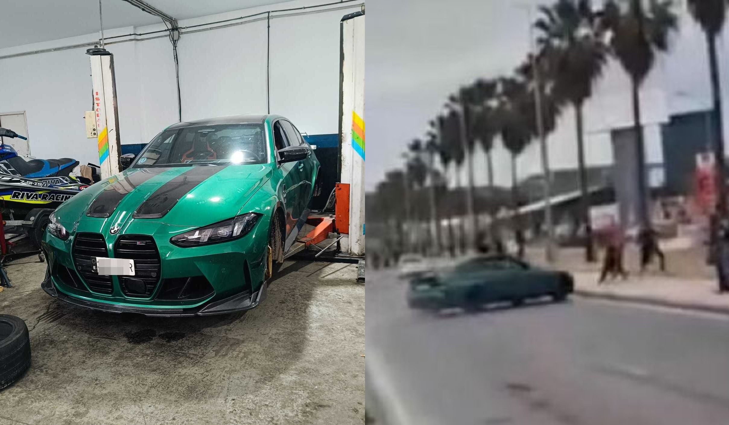 El coche verde que por poco no causó una tragedia en El Puerto.