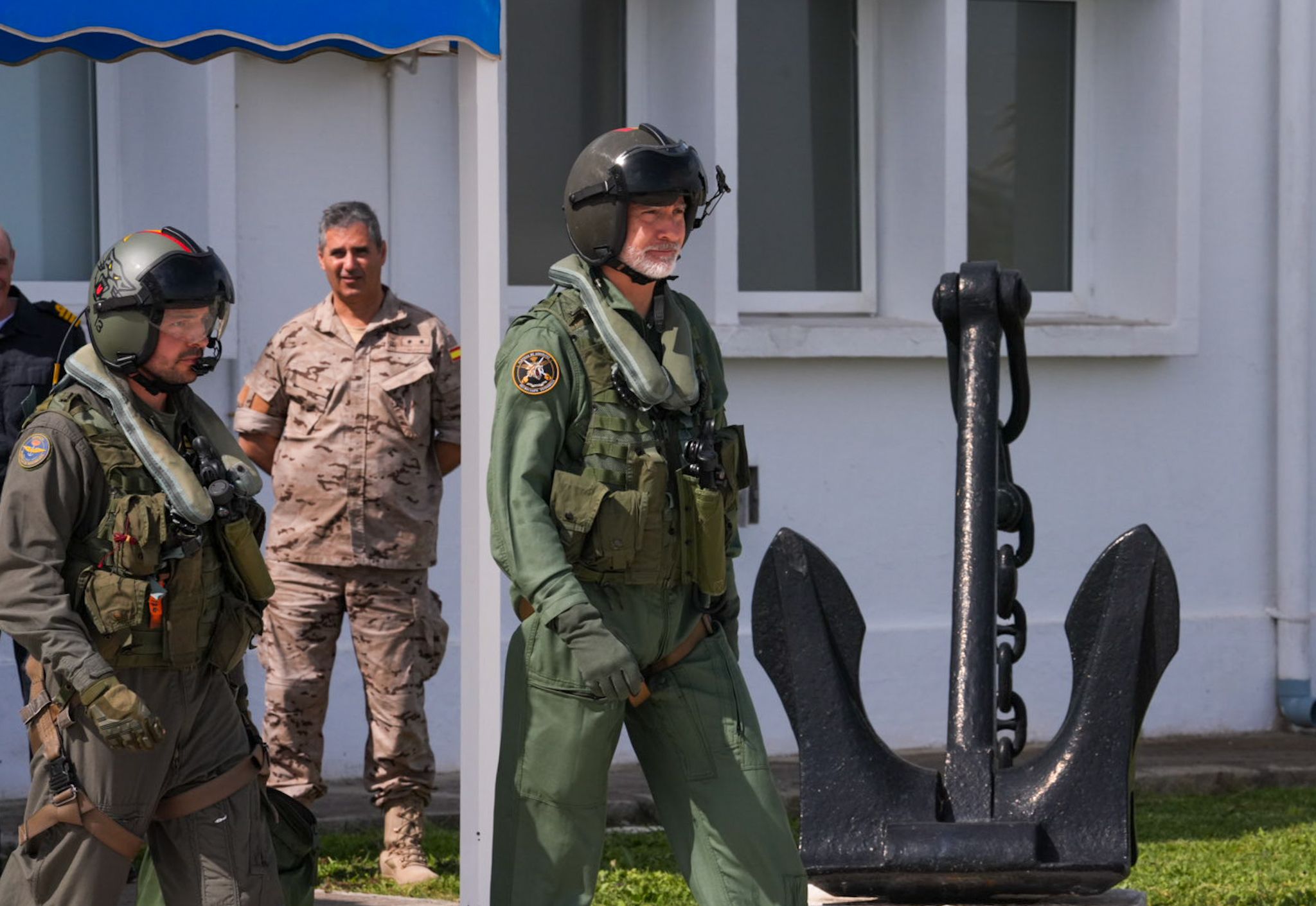 Visita del rey Felipe VI a la flotilla de aeronaves de la Base de Rota
