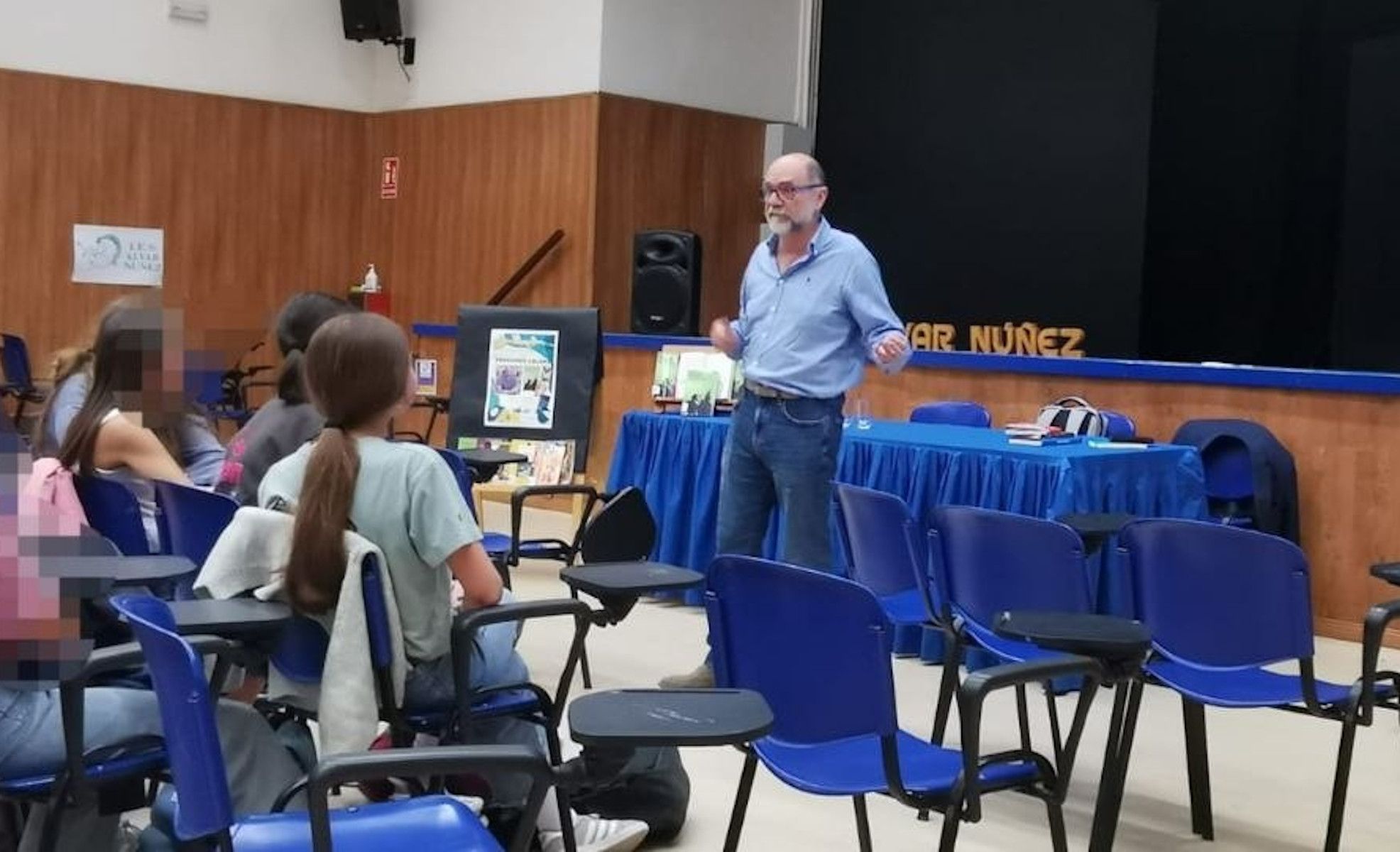 Fernando Lalana, en el IES Alvar Núñez de Jerez.