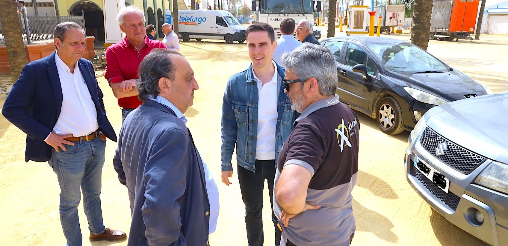 Jaime Espinar y Francisco Zurita, en el González Hontoria supervisando los preparativos para la Feria de Jerez.
