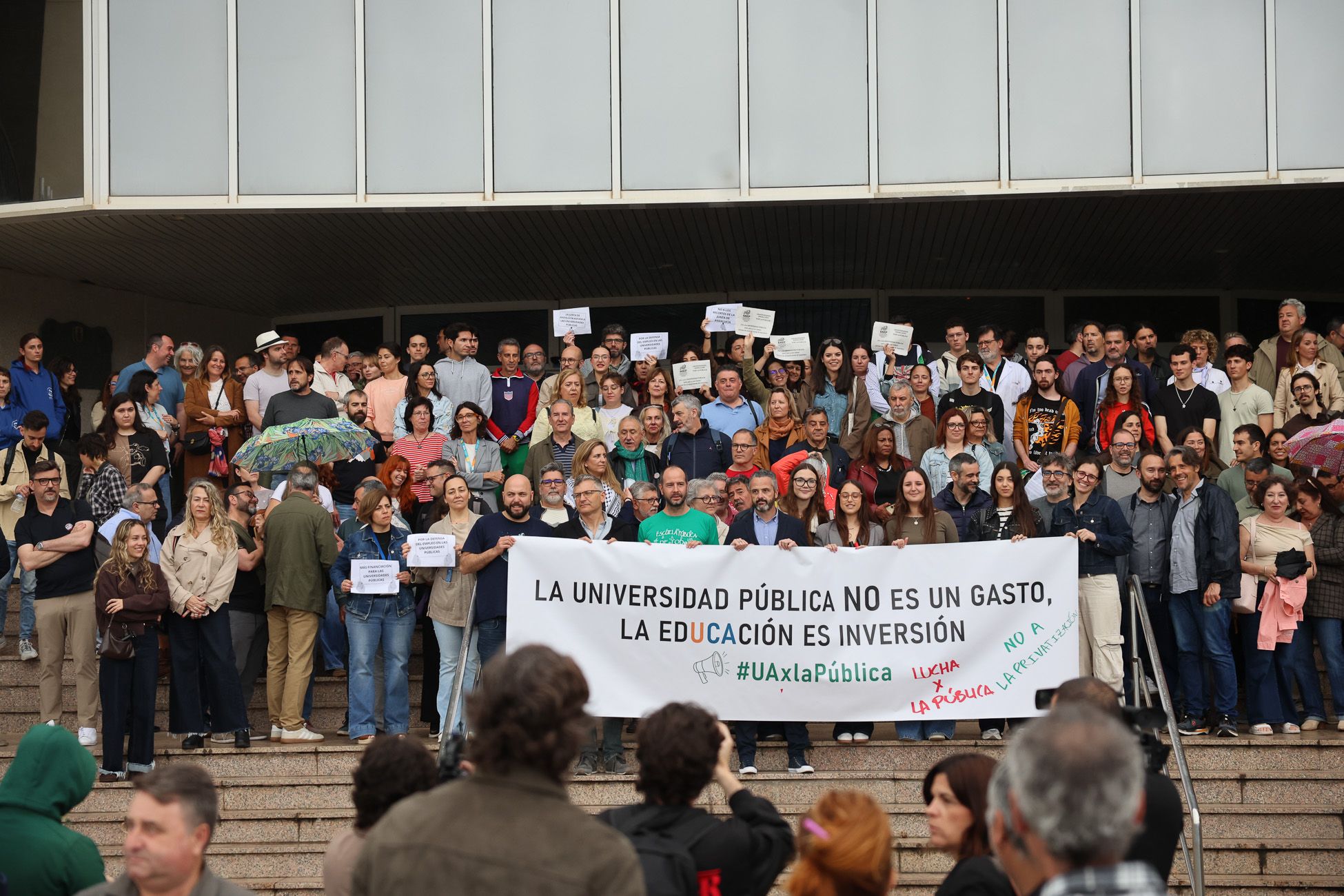 Protesta por la universidad pública celebrada en el Campus de Puerto Real de la UCA.