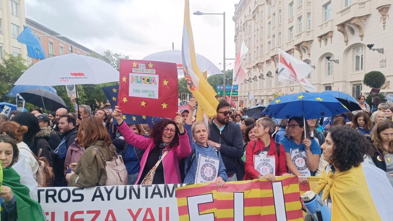Manifestación de docentes interinos de toda España en Madrid.