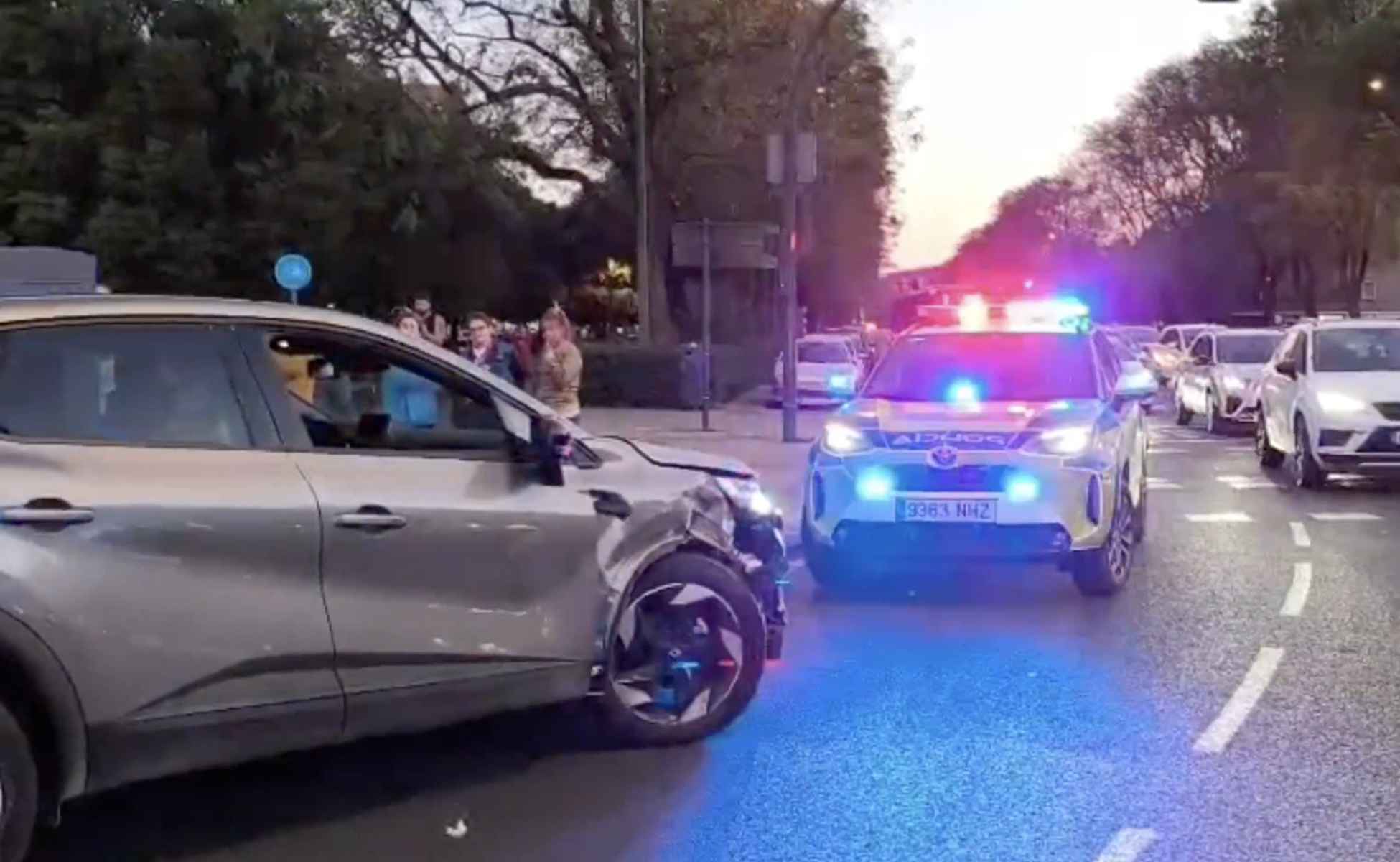 El coche que ha protagonizado una fuga por las calles de Sevilla.