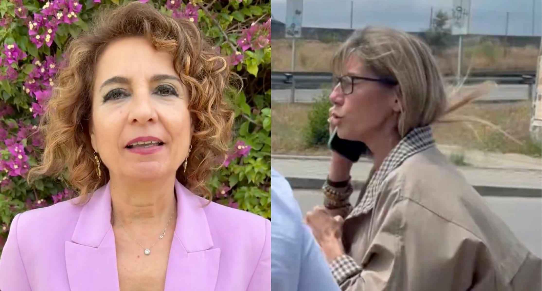 María Jesús Montero y Begoña Gómez, grabada por Vito Quiles.